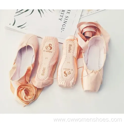 Premium Adult Pink Satin Pointe Ballet Shoes for Dancers